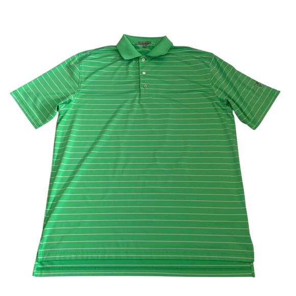 Peter Millar Men's Sz L Summer Comfort Short Sleeve Striped 1945 Logo Polo Shirt - Picture 13 of 14